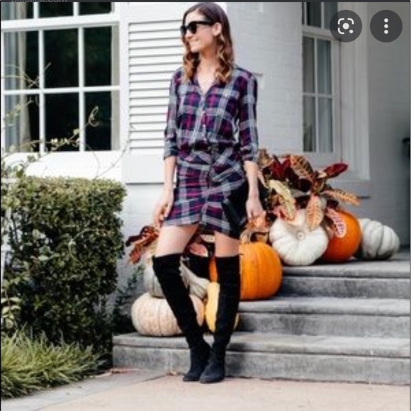 VERONICA BEARD Red Blue Plaid Emory Ruched Zipper Mini Dress Size 2 - Picture 5 of 12